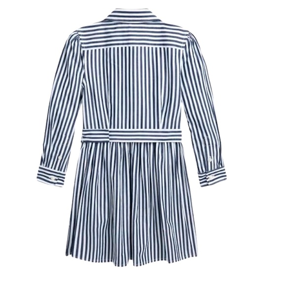 Polo Ralph Lauren Girls Striped Dress | Navy Blue Striped | Size 12Y - Picture 2 of 2